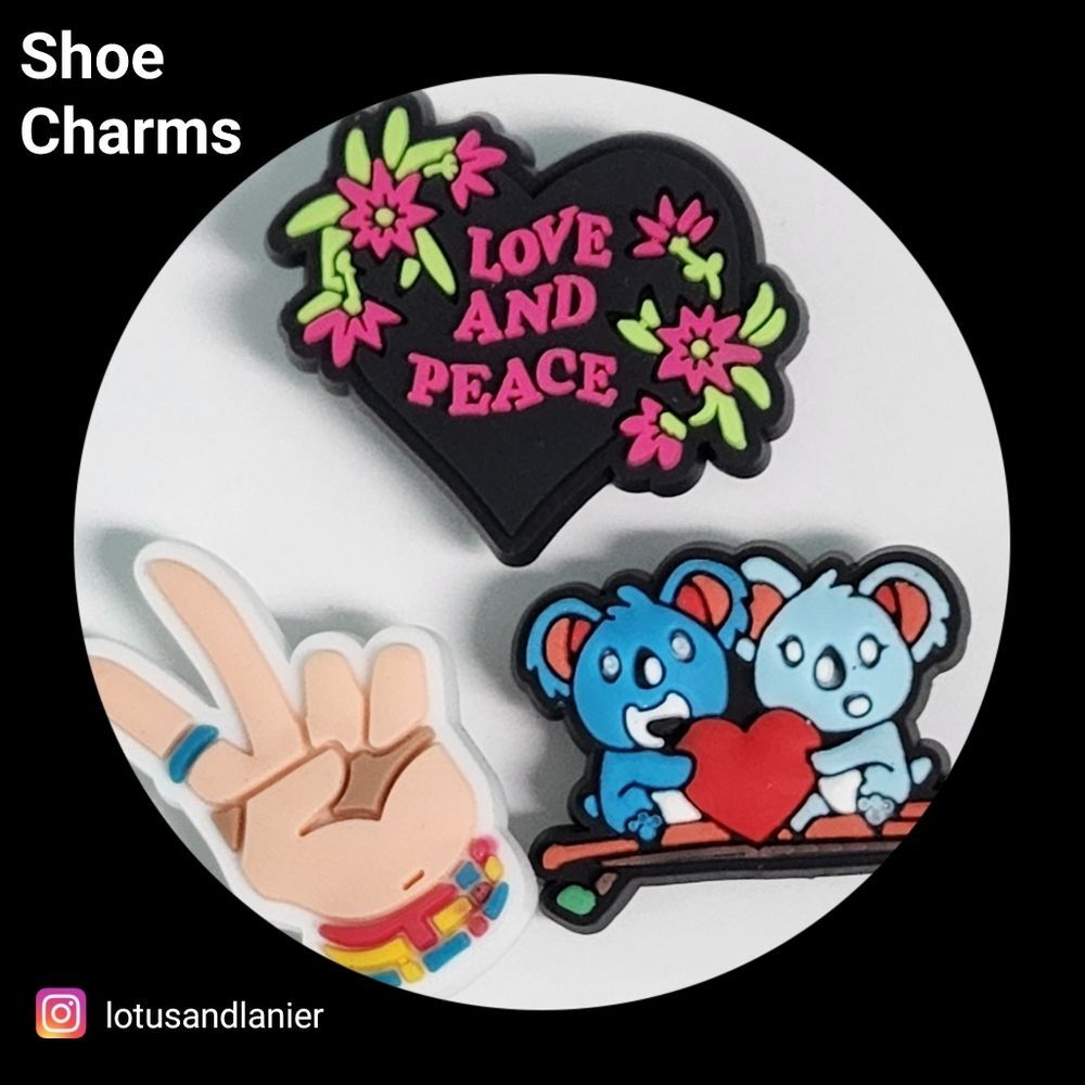 Shoe Charms "Love & Peace" Charms Set of 3